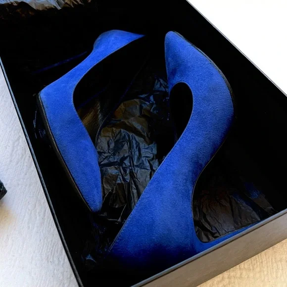 Yves Saint Laurent Blue Majorelle Paris Pump Size 37 - Picture 8 of 14